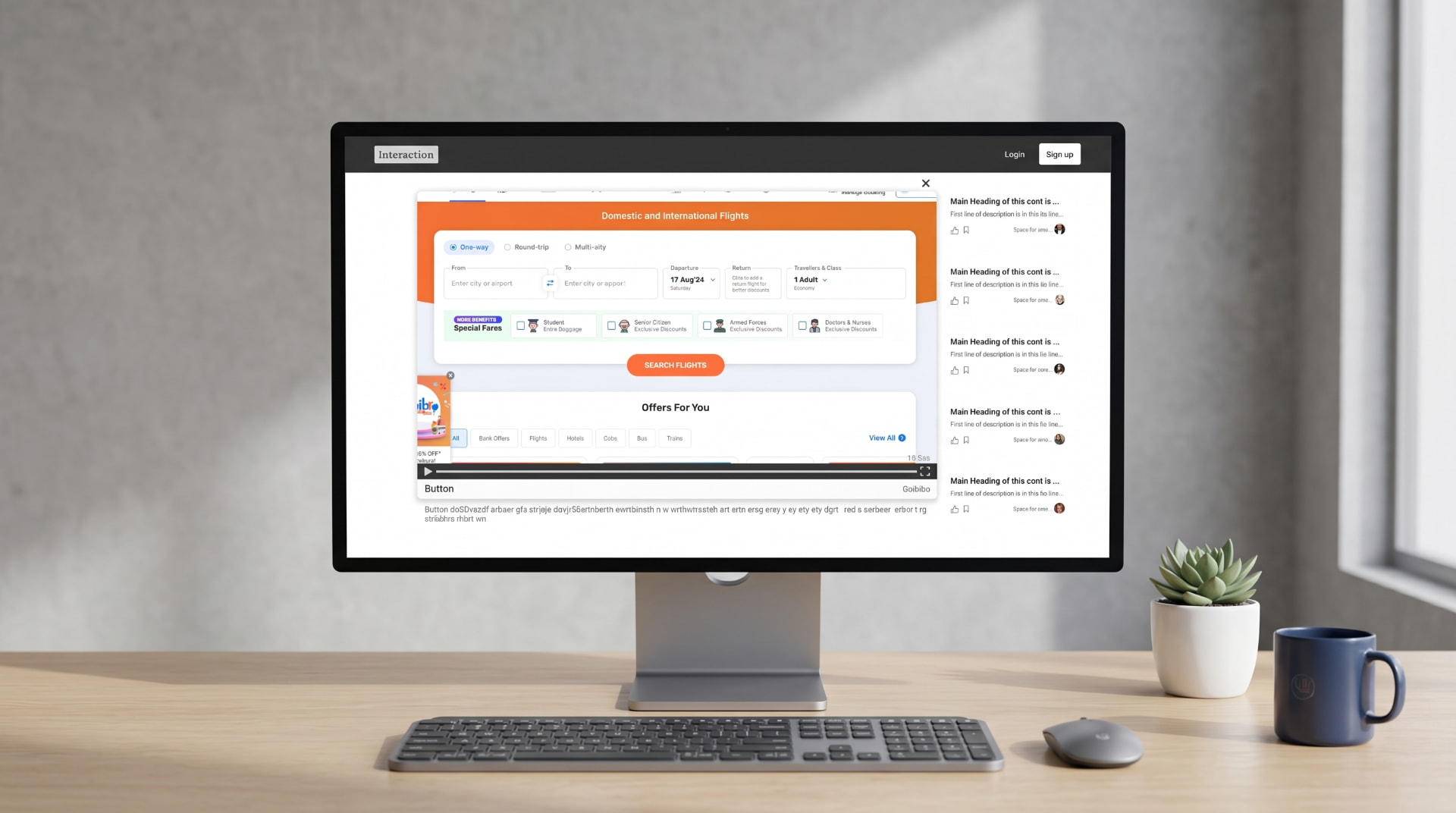 Interaction detail: the video leads, with type, platform, company, related interactions, and resources around it.